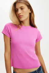 Cotton On Women's 90 S Baby Tee - Magenta Haze