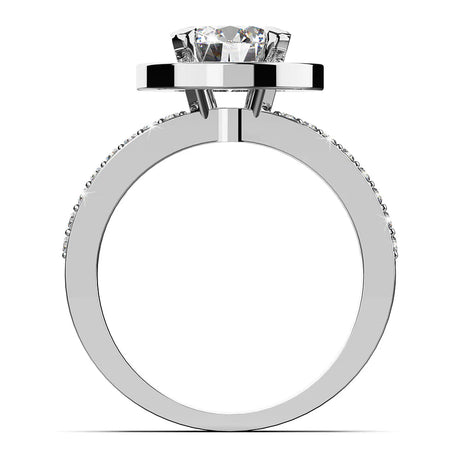 Krystal Couture Bloom Halo Ring in White Gold Embellished with SWAROVSKI Crystals
