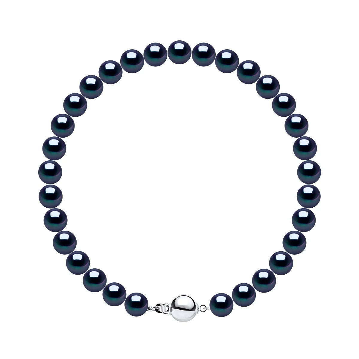 Manufacture Royale Bracelet Freshwater Pearl Black Sterling Silver 6-7mm
