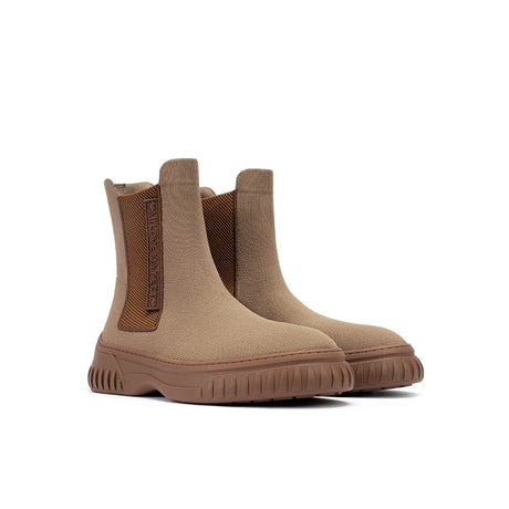Knit Chelsea Ankle Boots - Mocha