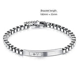 Bullion Gold Love Box Chain Bracelet White Gold
