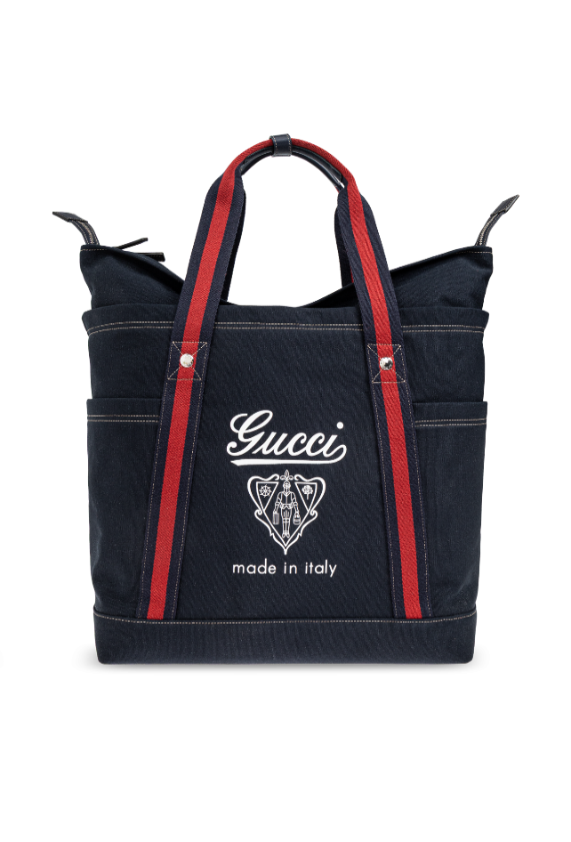 Gucci Canvas Large Mens Tote - Dark Blue