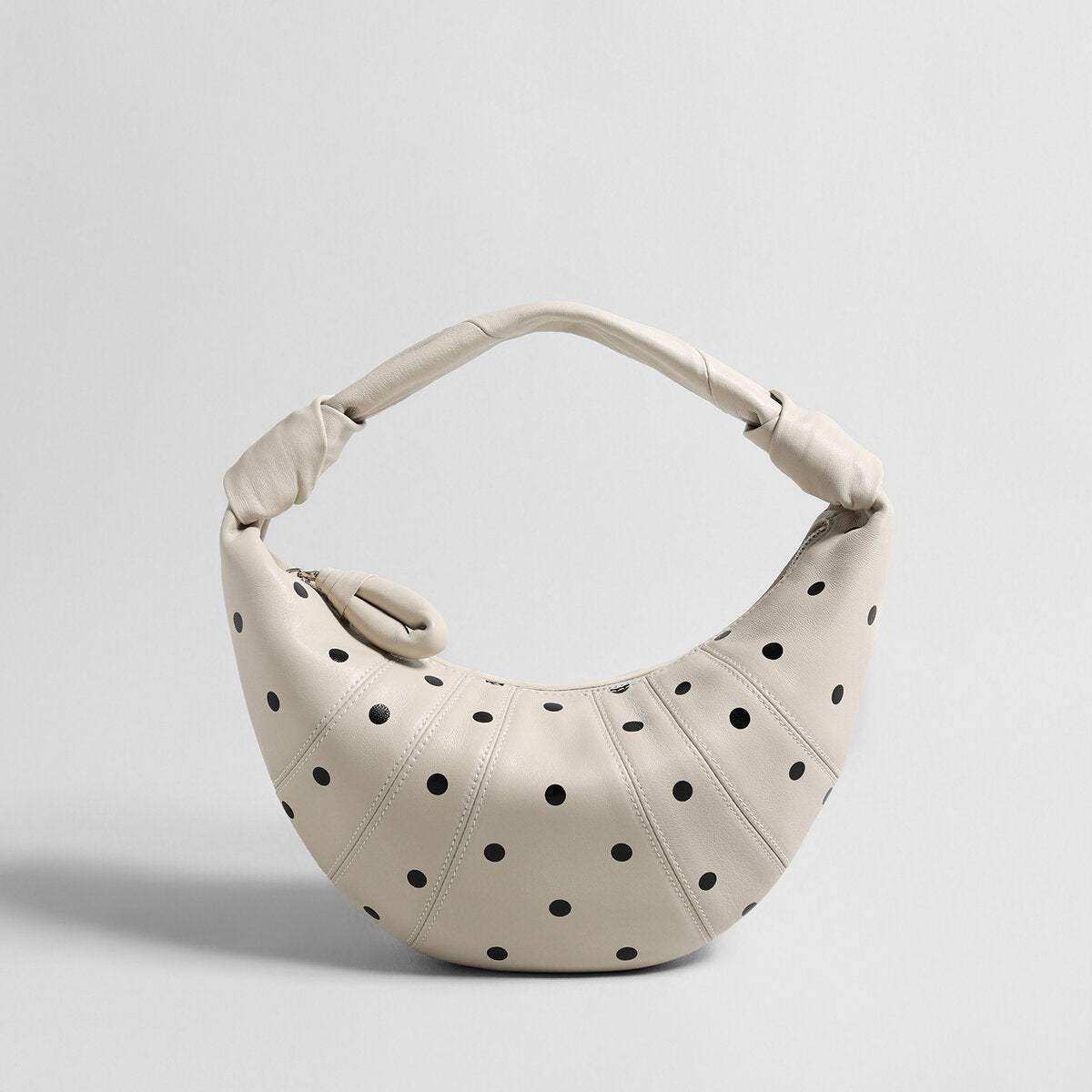 Polka Dot Dumpling Bag - Ivory