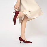 Cocktail Rhinestone Kitten Heels - Wine