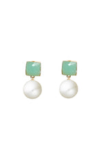 Liv Oliver 18K Gold Chalcedony & Pearl Drop Earrings