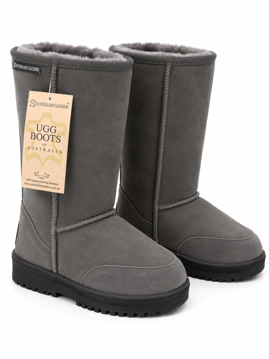 Australian Leather Ugg Classic Long Rubber Sole Grey - AU11