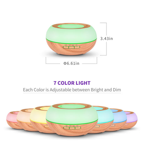 TODO 300Ml Humidifier Aromatherapy Diffuser Ultrasonic 7 Colour Led + Essential Oil - White