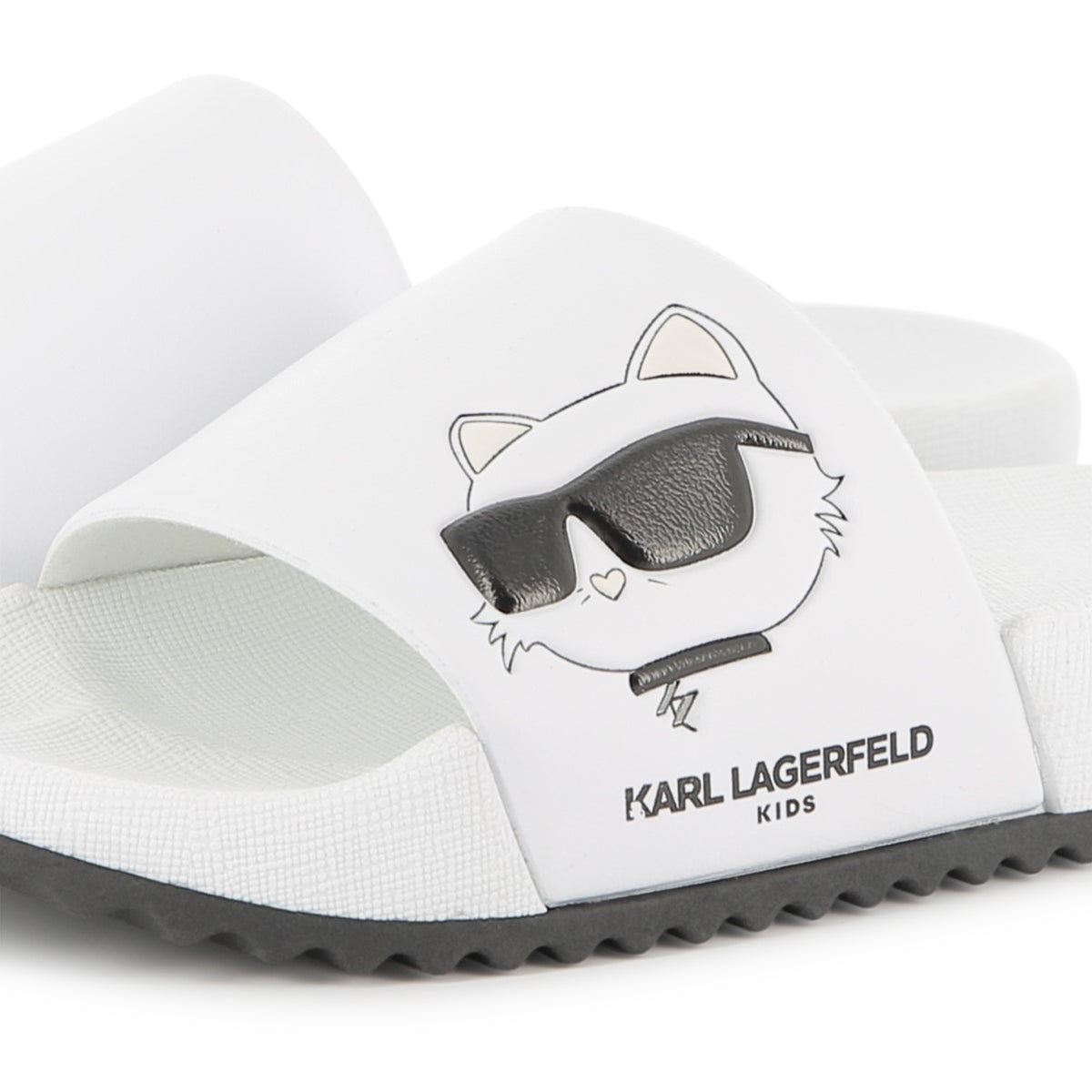Karl Lagerfeld Girls Fete Musique D3 Aqua Slides - White