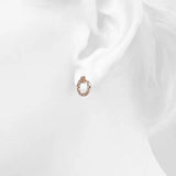 Krystal Couture Rose Gold Dazzling Pave Set Open Circle Stud Earrings Embellished with Swarovski Crystals