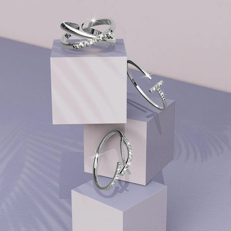 Adjustable Solid 925 Sterling Silver Cleo Stacking Ring