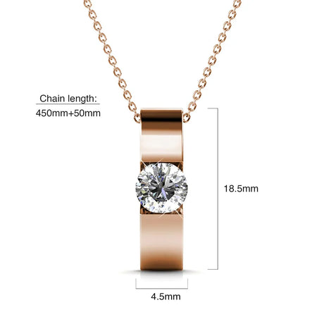 Krystal Couture Shine Bright Pendant Necklace in Rose Gold Embellished with SWAROVSKI Crystals