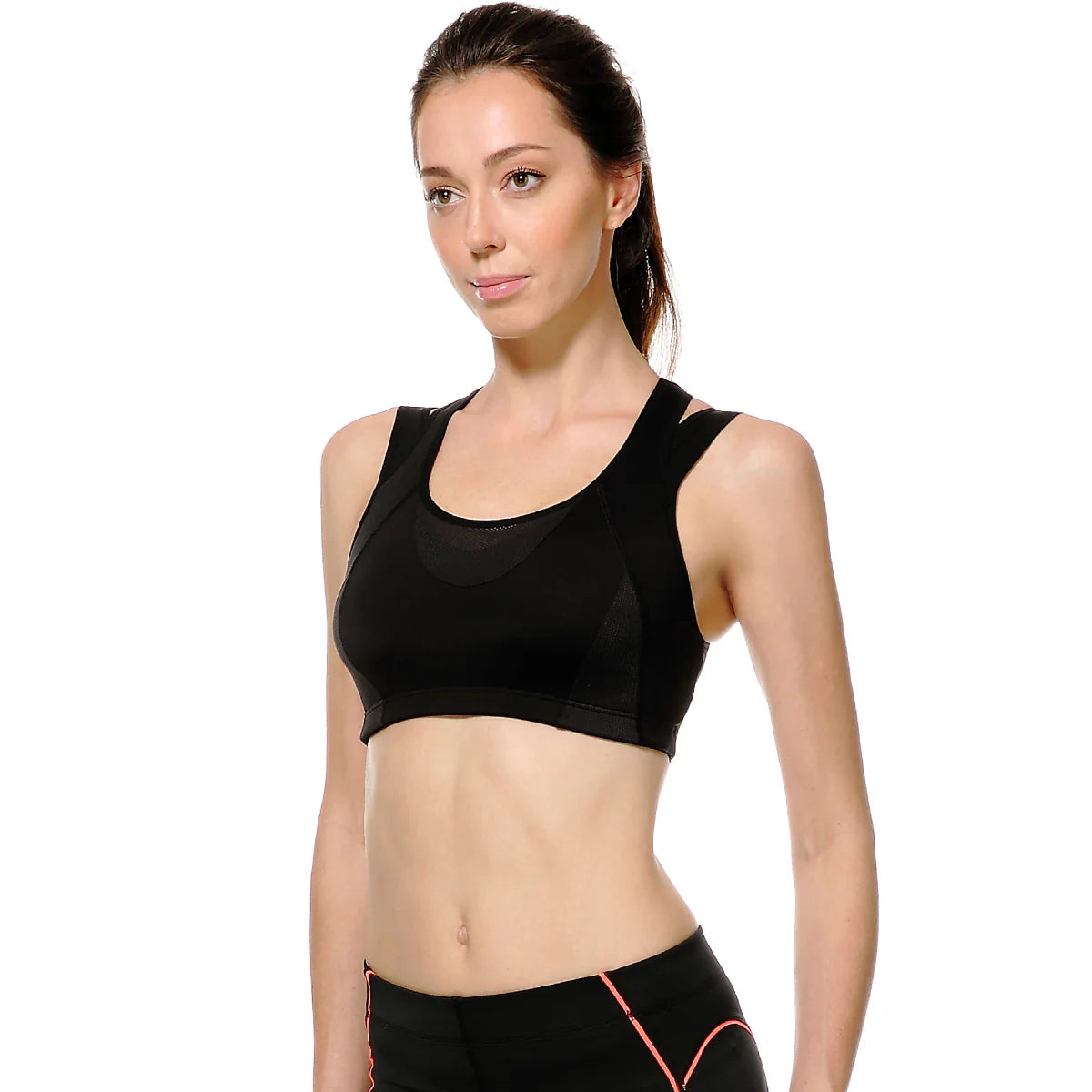 High Impact Full Support Wireless Running Bra - Black