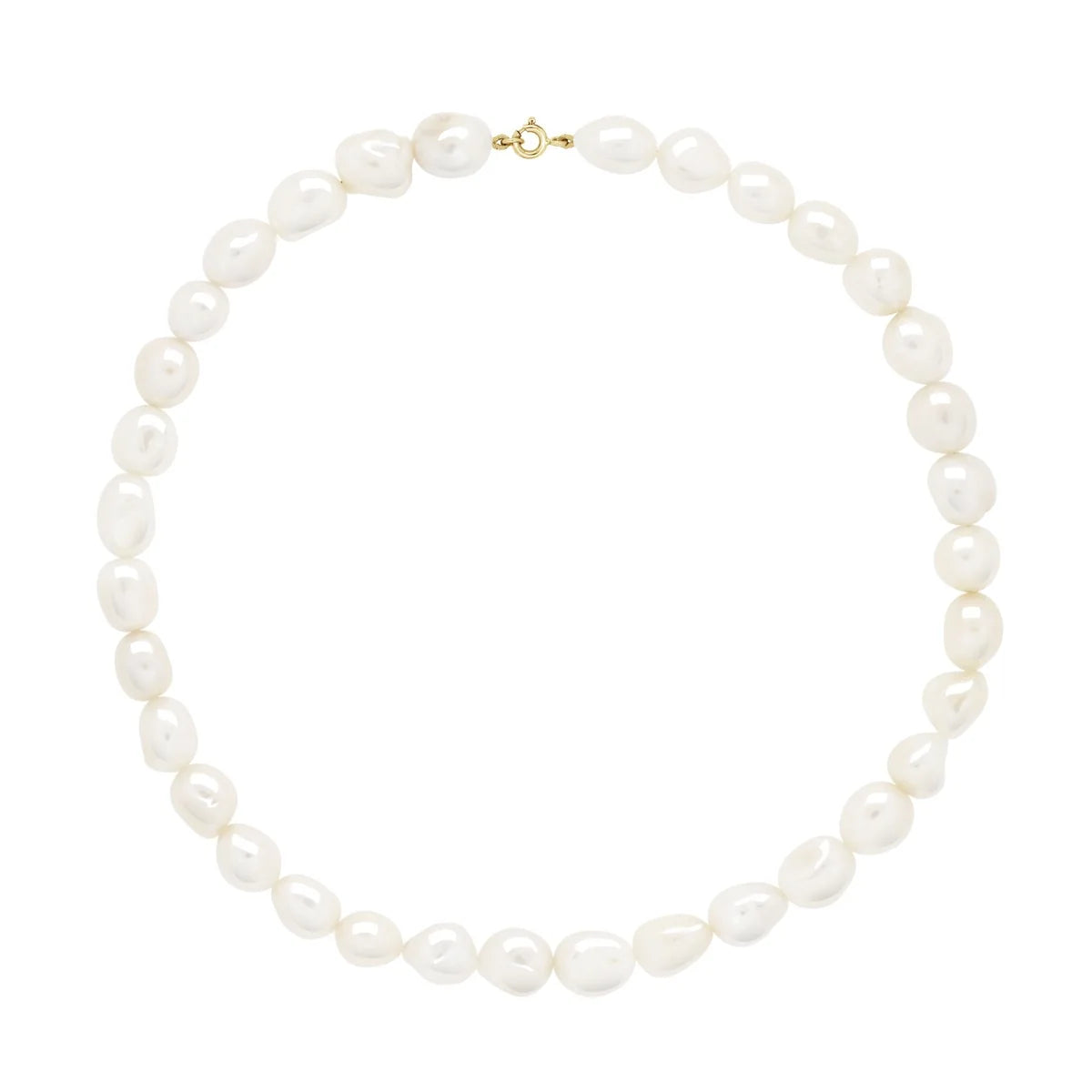 Necklace Baroque Baroque Freshwater Pearl White Yellow Gold 6-7mm 50cm