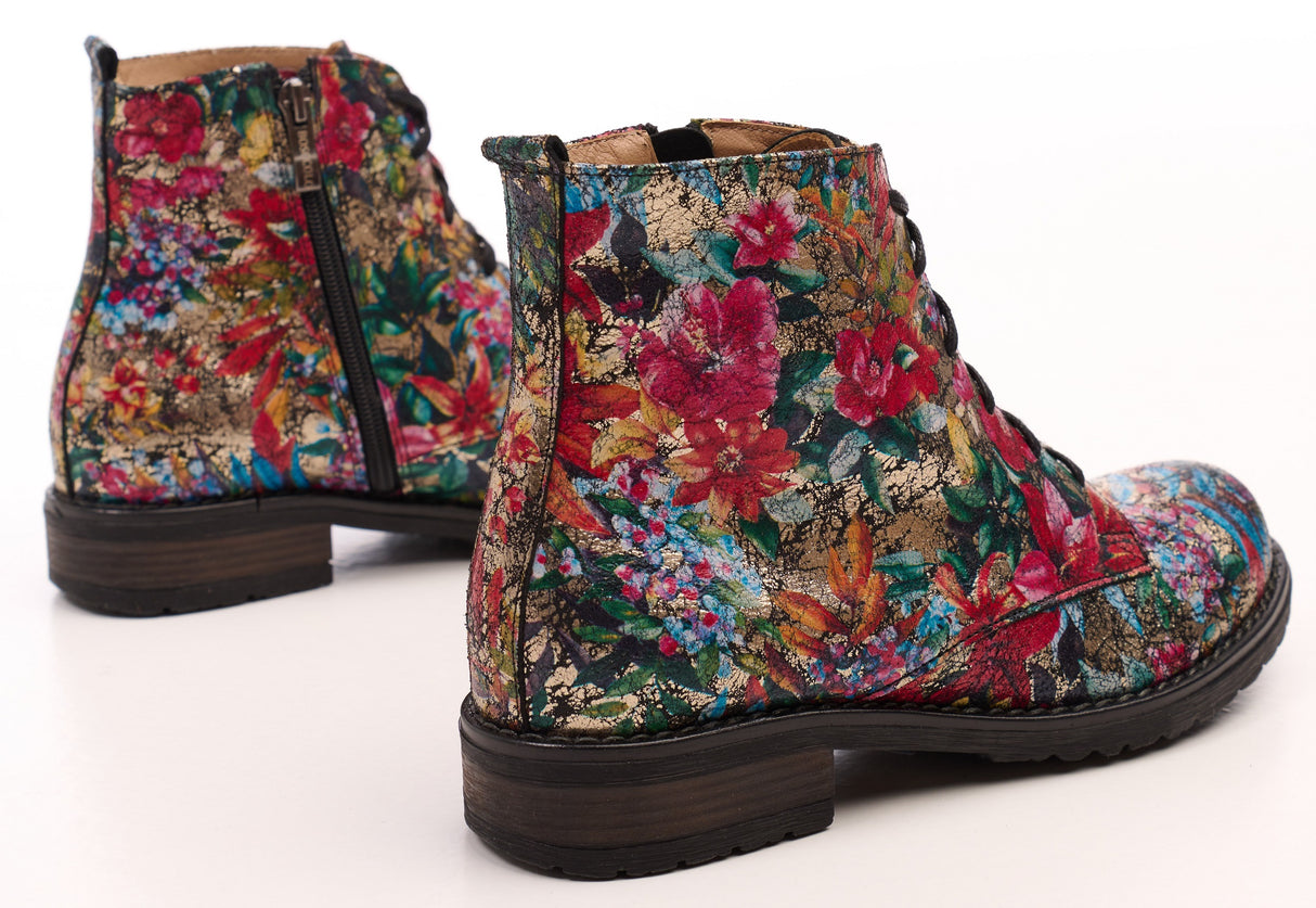 Bosccolo Womens Ankle Boots - Flower Multicolor
