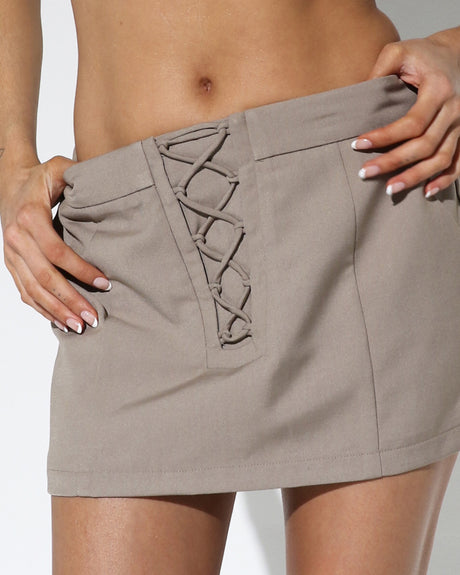 BY.DYLN Arlo Mini Skirt - Taupe