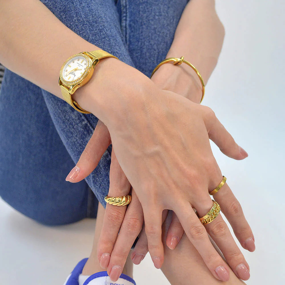 Bullion Gold Javaid Meander Ring in Gold