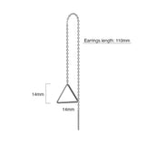 Solid 925 Sterling Silver Triangle Threader Earrings