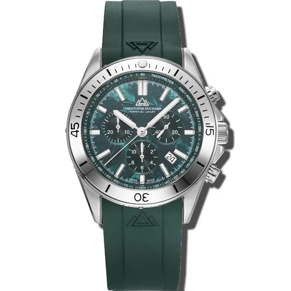 Christophe Duchamp Stratos - Green Dial & 316L Stainless Steel & FKM Rubber Strap