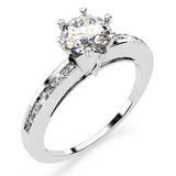 Solid 925 Sterling Silver Simulated Diamond Ring