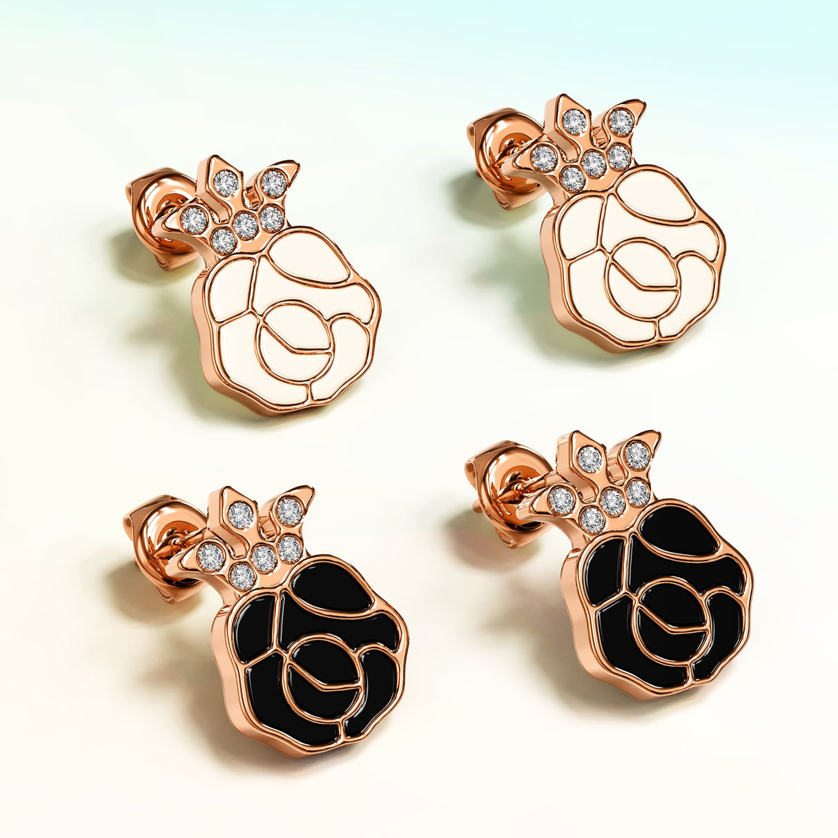 Krystal Couture Rosie Stud Earrings Embellished with Swarovski Crystals