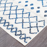 Oasis 453 White Blue Runner Rug
