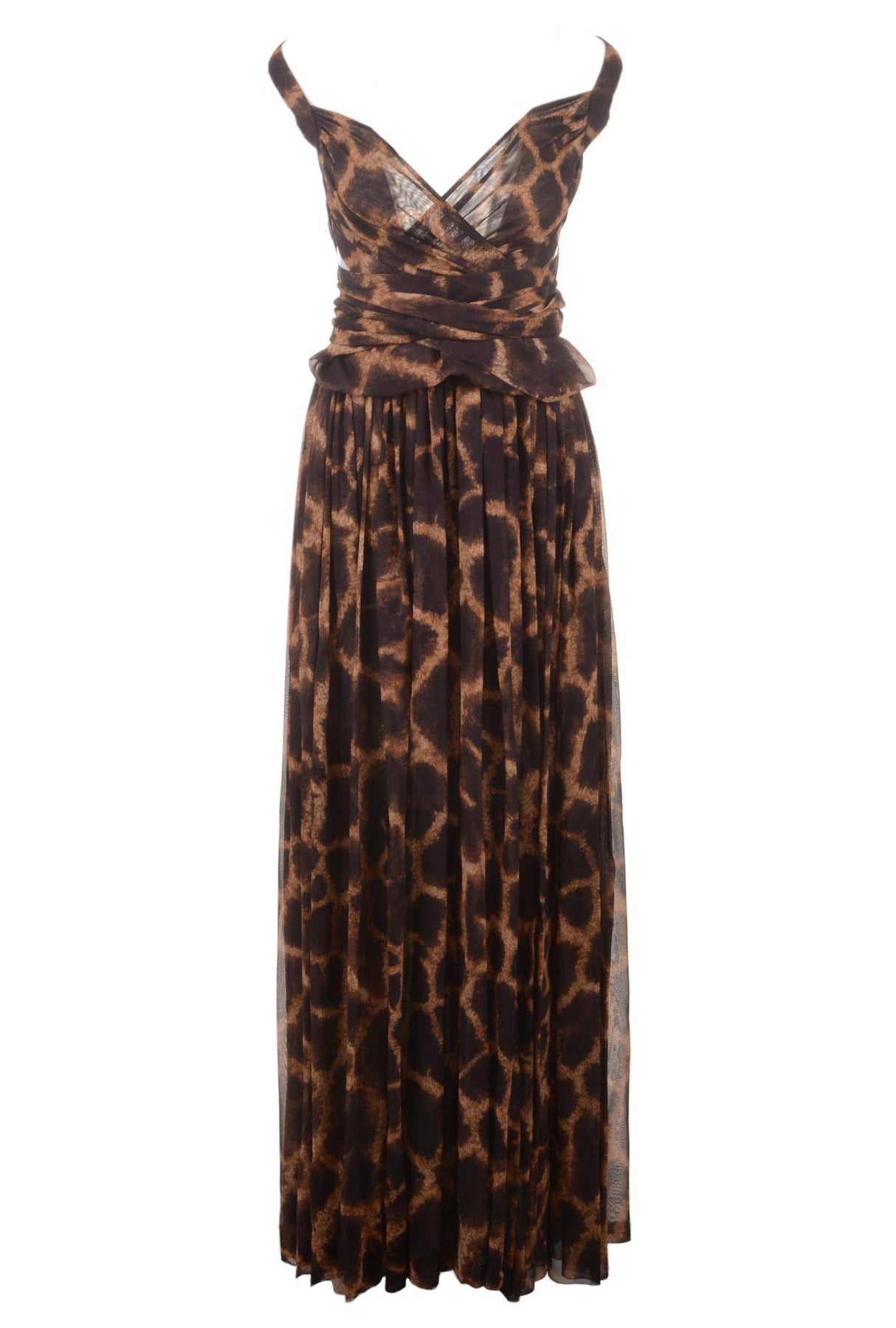 Dolce & Gabbana Women Straps Animal Print Long Dress