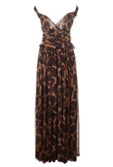 Dolce & Gabbana Women Straps Animal Print Long Dress