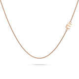 Bullion Gold Sparkling Alphabet Initials Stainless Steel Necklace in Rose Gold