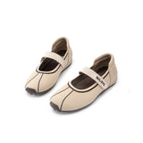 Sport Ballet Mary Jane Flats - Beige