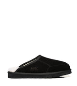 Men Bred Cow Suede Slipper in Black