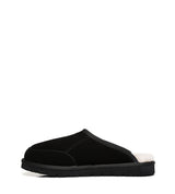 Men Bred Cow Suede Slipper in Black