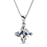Krystal Couture Square-Cut Pendant Necklace Embellished with SWAROVSKI Crystals in White Gold