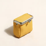 Modern Ball Clasp Wallet with Adjustable Chain Strap - Yellow