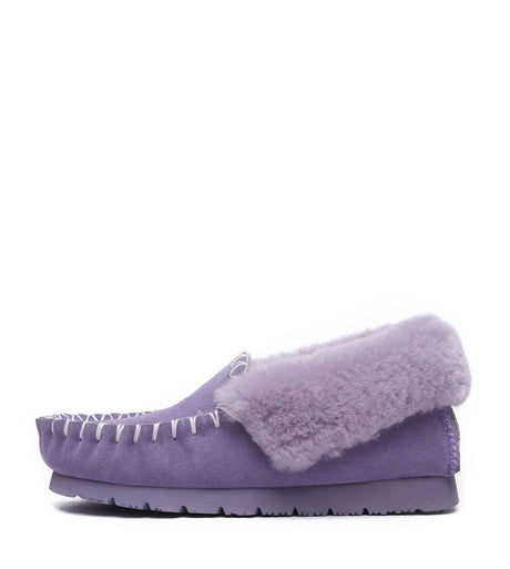 Popo Cow Suede Moccasin in Lilac