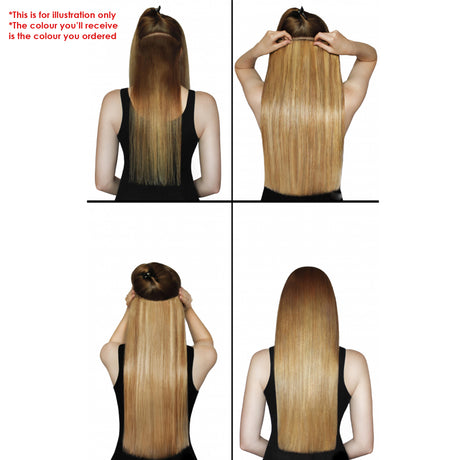 Two Tone Ombre High Grade Brown Curly Hair 7Piece 16Clips 24" Hair Extension 04