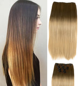 22" Two Tone Ombre Blonde  Deluxe Synthetic Hair Straight 7Piece 16Clips 04