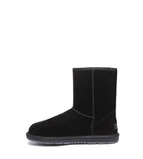 Short Classic Suede Boots in Black