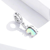 Solid 925 Sterling Silver Glowing Cute Baby Horse Animal Pandora Inspired Charm