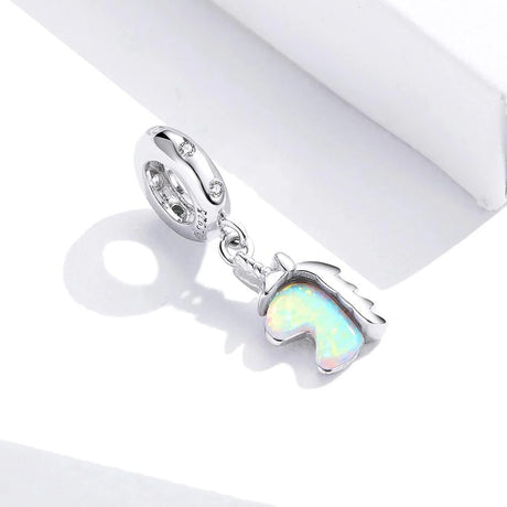 Solid 925 Sterling Silver Glowing Cute Baby Horse Animal Pandora Inspired Charm