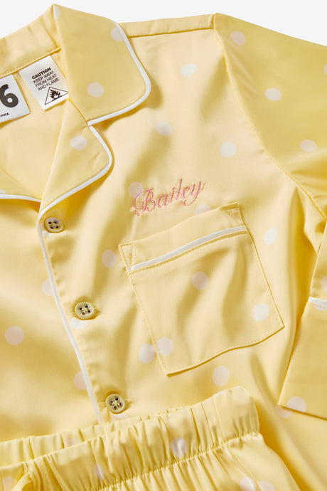 Cotton On Kids Lullaluxe Long Sleeve Pj Set - Baby Yellow/Aria Spot