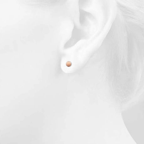 Bullion Gold Shiny Ball Stud Rose Gold Layered Earrings 5mm