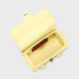 Pebbled Leather Cylinder Barrel Bag - Yellow