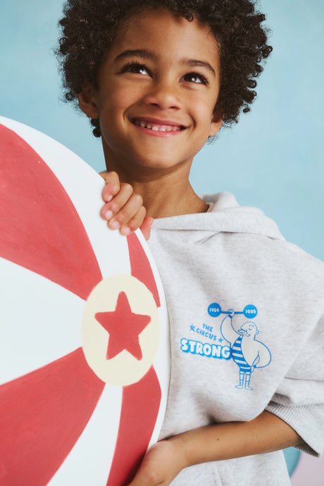 Cotton On Kids Boys Sammy Oversize Hoodie - Grey Marle/Strong Man