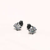Solid 925 Signature Silver Mary Anne Crystal Stud Earrings In Black Gold