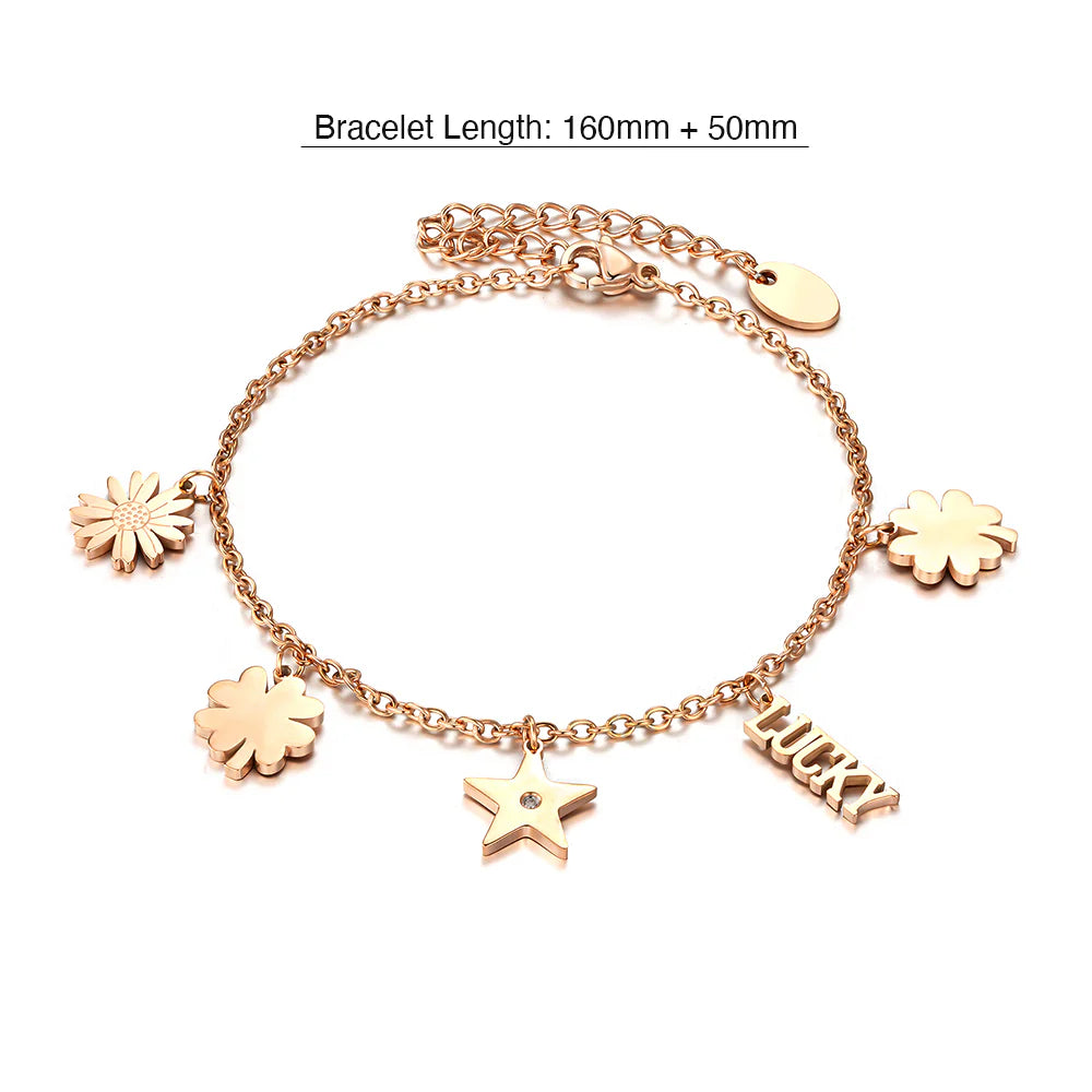 Bullion Gold Lucky Star Charm Bracelet