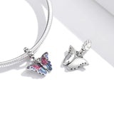 Solid 925 Sterling Silver Majestic Butterfly Pandora Inspired Bead Charm