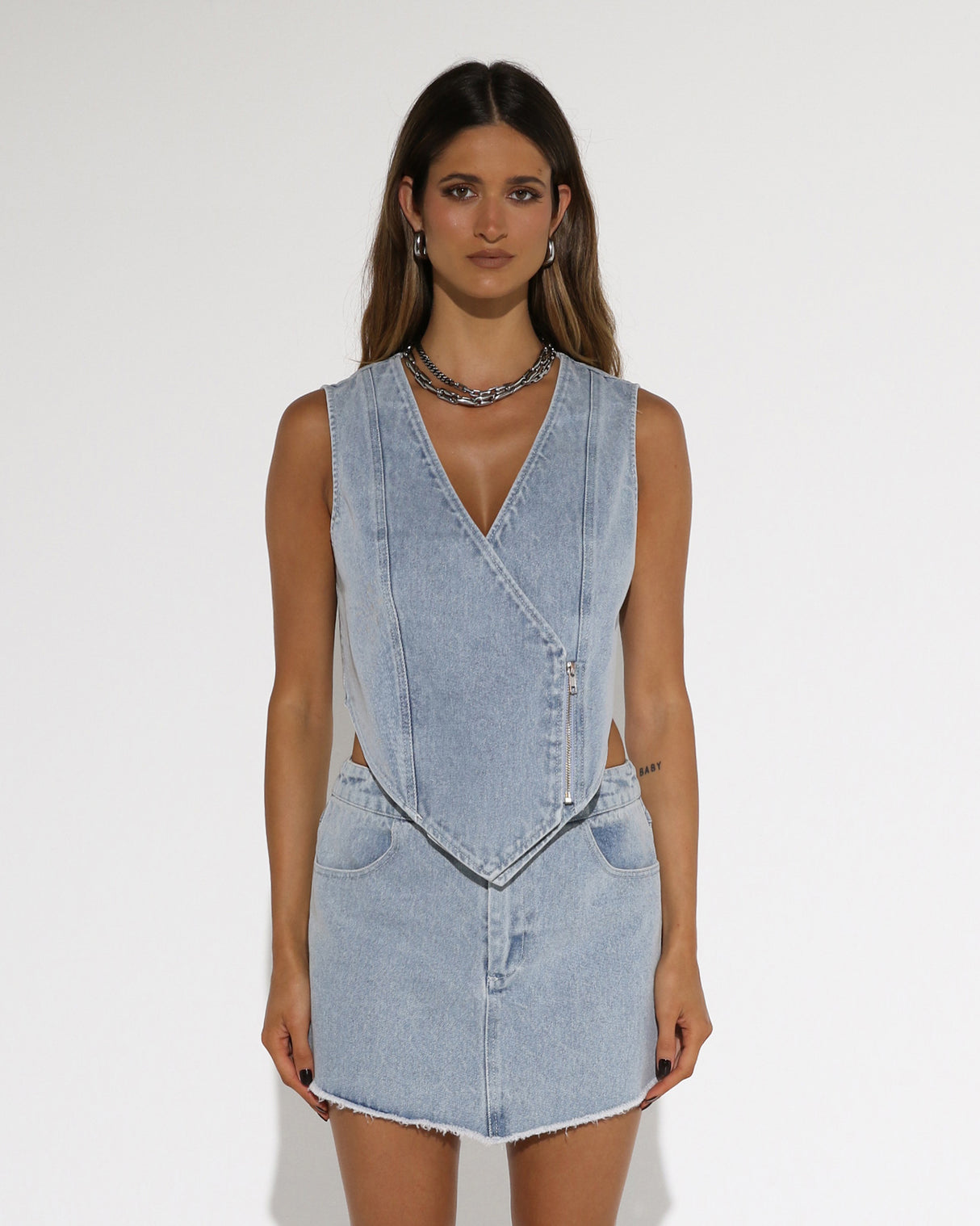 BY.DYLN Bonnie Vest - Blue Denim