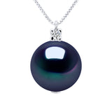 Necklace Prestige Freshwater Pearl & Diamond Black White Gold