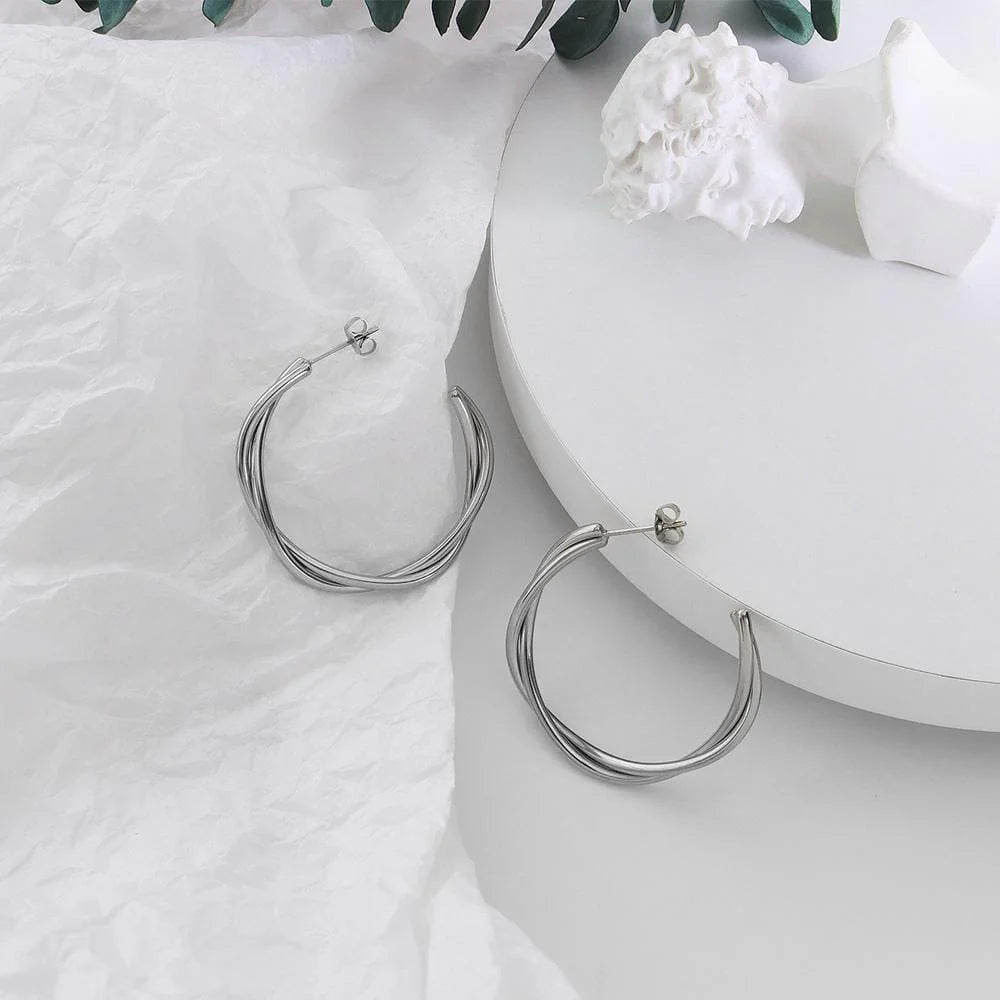Bullion Gold Elsa White Gold Stud Earrings