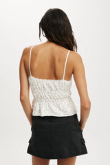 Cotton On Women's Annie Lace Cami - Sophia Ditsy Vintage White